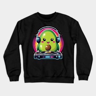 Kawaii Avocado DJ Crewneck Sweatshirt